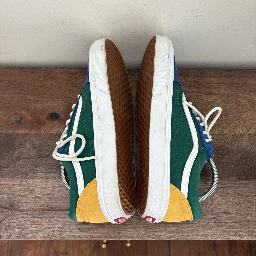 Vans Old Skool Yacht Club Shoes Blue Green‎ Yellow Retro Suede Skater Men 10